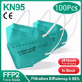 10-200pcs ffp2mask Black kn95 mascarillas negra Adults 5 Layers fpp2 approved kn95 CE Respirator Face Mask ffp2reutilizable ffp3