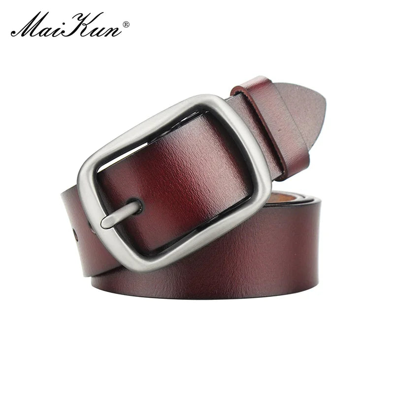 Maikun Men's Business Casual Large Size Belt Fashionable Genuine Leather Belts Popular Father's Day Gift