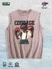 COURAGE Fearless Graphic Washed Vest US Warehouse 3 Colors Cotton Tank