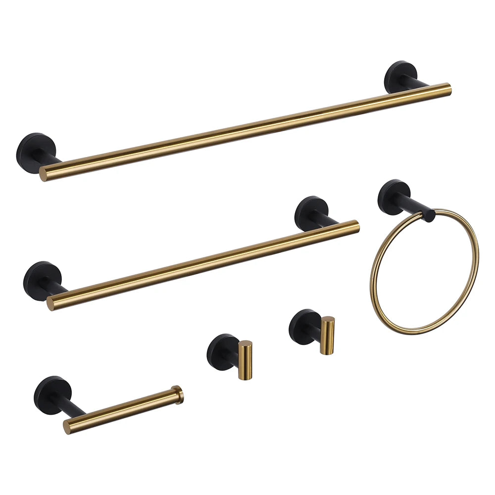 Elegant Lever Design Bathroom Accessories Single Towel Bar Robe Hooks Gold Stainless Steel 304 Bath Hardware Set