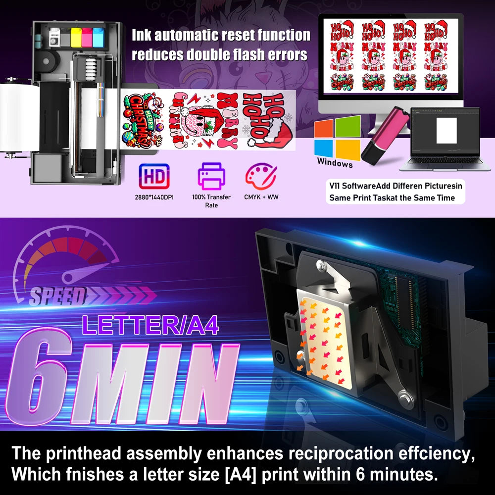 FREE SHIPPING US Warehouse Dtf Printer A4 Printing Machine Digital T-shirt Printing DTF Inkjet Printer for Epson L800 Printhead