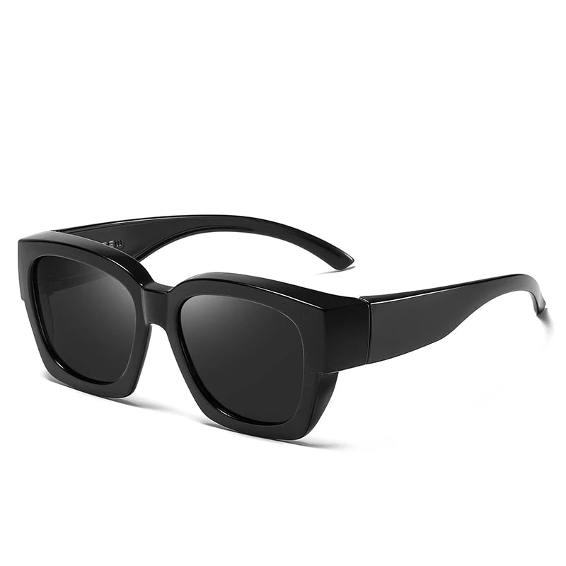 Polarized Fit-over sunglasses cover over overlay prescription glasses myopia man women car driver large size transfer eyewear