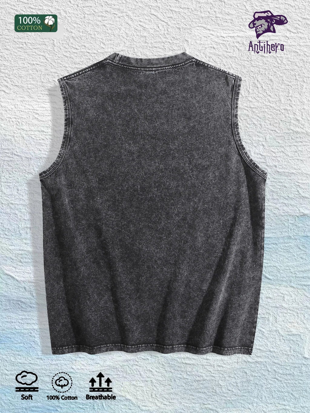 PACKERS Football Graphic Washed Vest US Warehouse 3 Colors Cotton Tank
