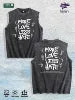 MORE LOVE LESS HATE Graphic Washed Vest US Warehouse 3 Colors Cotton Tank