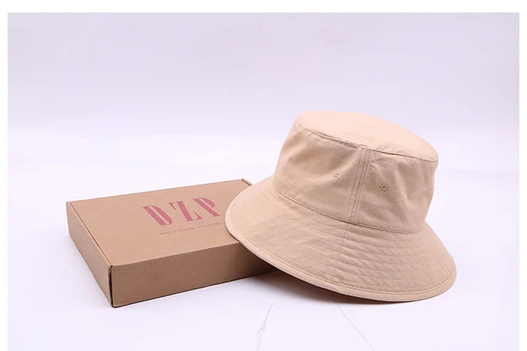 High Quality Soft Cotton Large Fishing Sun Cap Women Beach Bucket Hat Dad Wide Brim Boonie Cap Big Head Men Oversize Panama Hats
