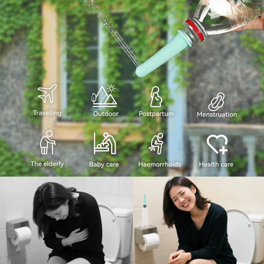 3pcs Pack Portable Foldable ABS Douche Bidet Sprayer Ultralight Travel Toilet for Hiking Camping Compatible Every Bottle Shattaf
