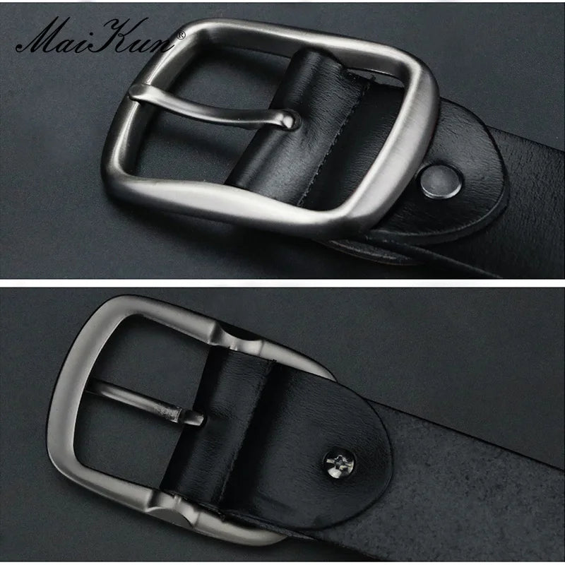 Maikun Men's Business Casual Large Size Belt Fashionable Genuine Leather Belts Popular Father's Day Gift