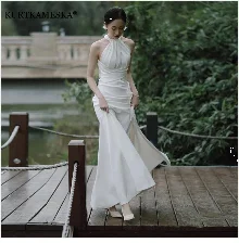 Elegant Long Prom Evening Guest Party Mermaid Trailing Dresses for Women 2022 Summer Satin Sexy Strapless Slim Cocktail Dress