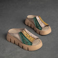 GKTINOO Genuine Leather Summer Shoes Women Slippers Wedges Outside Slides Leisure 2026 New Handmade Concise Ladies Slippers