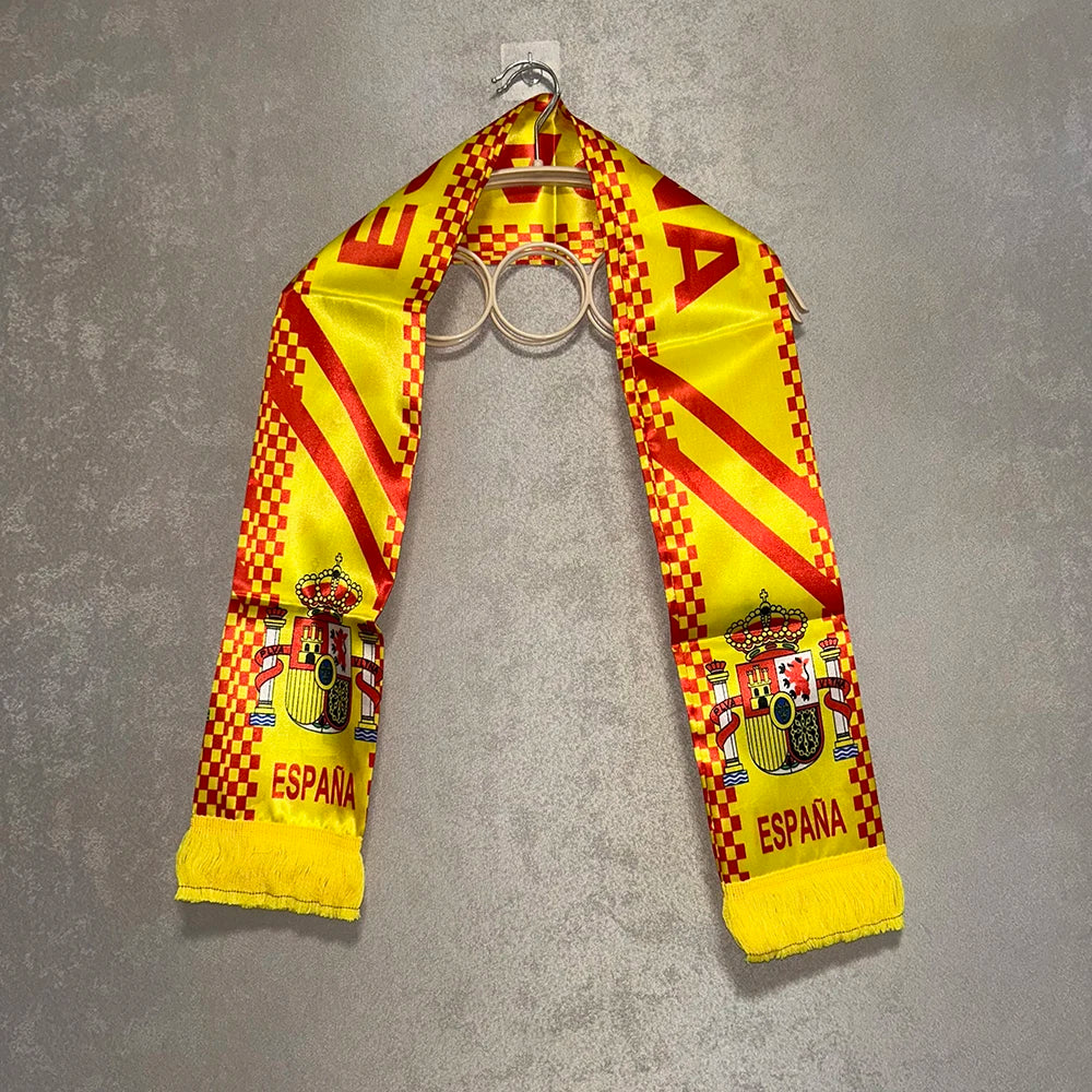 SKY FLAG Spain scarf 14x130cm Double Side Printing Satin Football Soccer Fans Spain Scarf flags banner for sport decoration