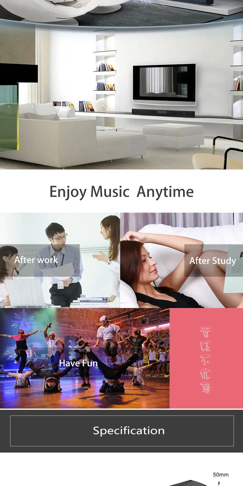 Bluetooth Speaker Column High Power Portable Speaker TV SoundBar for Computer Music Center Boom Box with TF AUX USB Radio