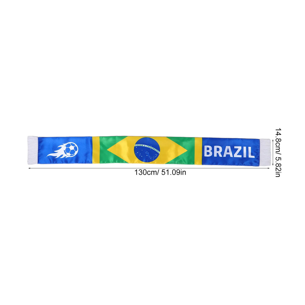 Brazil 2026 Soccer Fan Scarf Tassel National Football Sport Party Supplies Game Day Wear Football Accessories Scarf Soccer