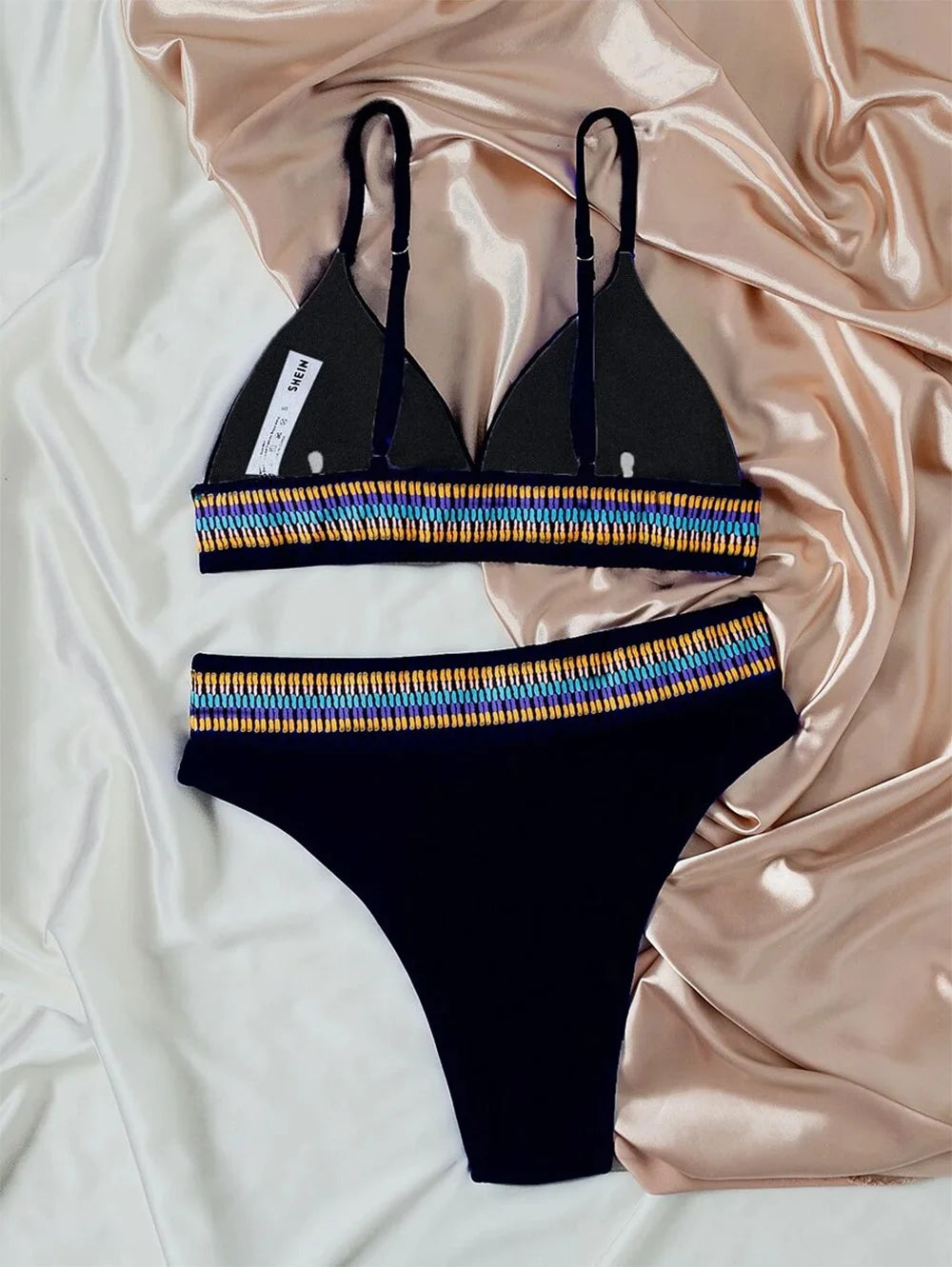 Bandeau High Waist Bikini One Shoulder Swimwear Women 2026 Printed Sexy Bikini set Retro Swimsuit Female Bathing suit