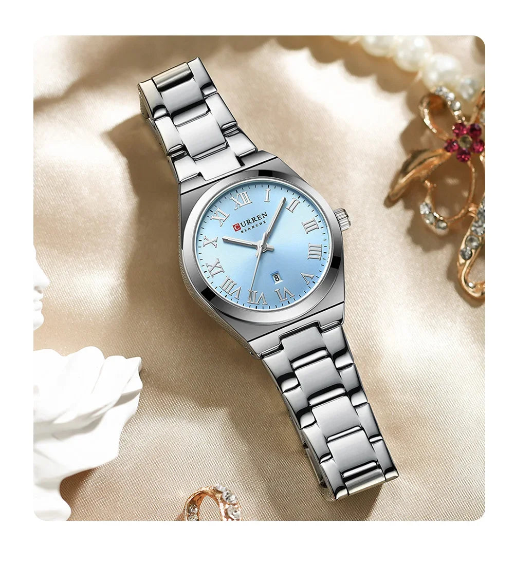 Women Small Face Watch,Stainless Steel Watch Women,Womens Watch with Calendar,Lady Analog Quartz Watch,Ladies Waterproof Watch