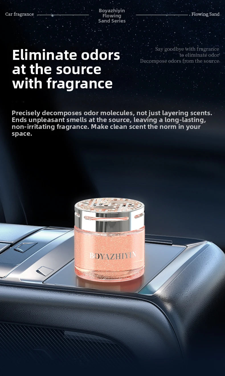 2026 New High-End Car Aromatherapy Air Freshener with Flowing Sand Solid Fragrance New Car Odor Eliminator & Freshener