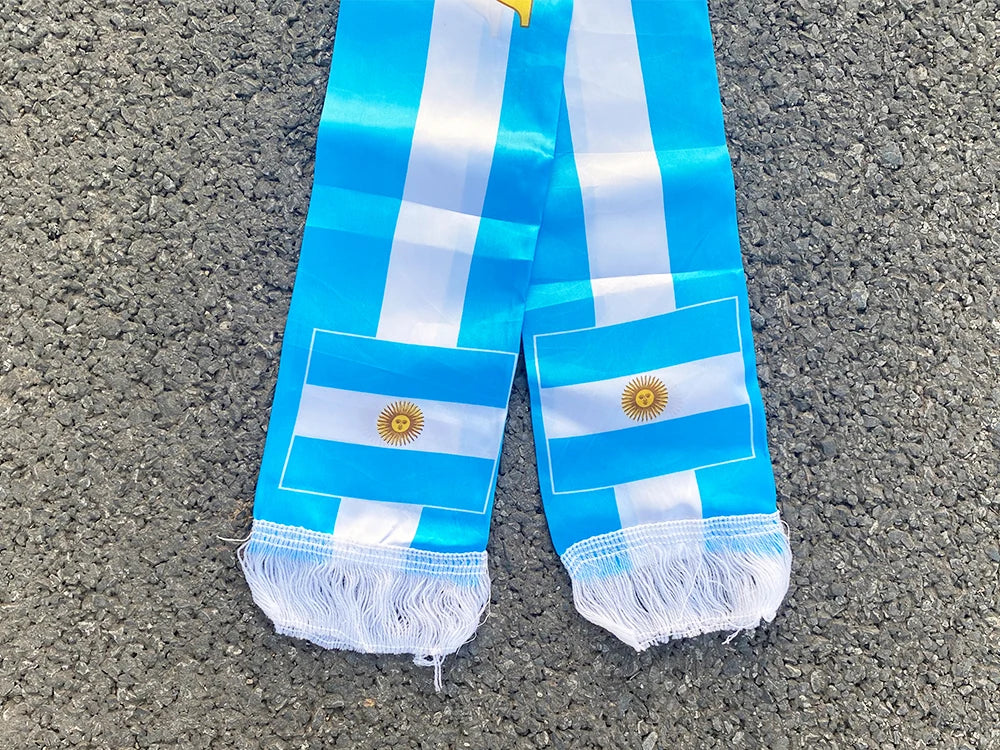 Aerlxemrbrae 14*130cm  Football  Headscarf Spain Brazil Argentina Soccer  Scarf Event Party Supplies Champion Scarf