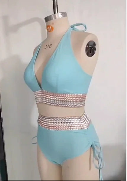Summer Women Swimsuit Sexy Push Up Padded Bikini Set High Waist Split Bikini Swimsuit Beach Swimwear Bathing Suit 2025 New