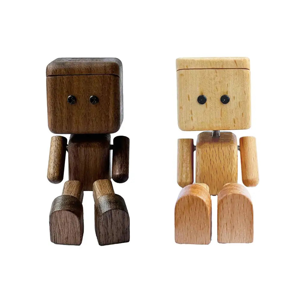 Wooden Shaking Doll with Aromatherapy Function Fun Dashboard Decoration for Car Office Home Natural Wood Craft Gift