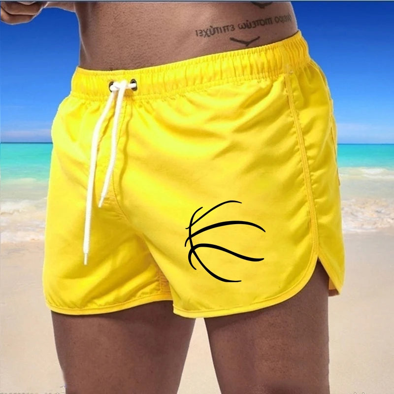 2026 Casual Mens Beach Shorts Print Man Swimwear Summer Daily Elastic Waist Sweatpants Surf Quick Drying Swimming Sports Shorts