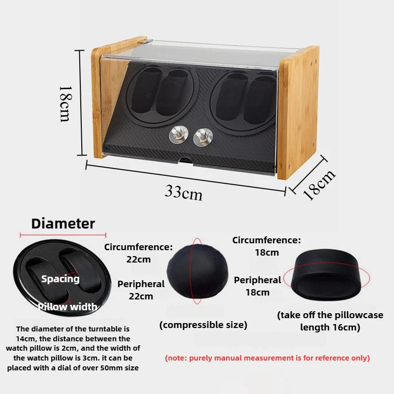 Wooden Watch Winders Silent Automatic Watch Winder Rotating Mechanical Wrist Watches Winder Luxury Watches Storage Boxes