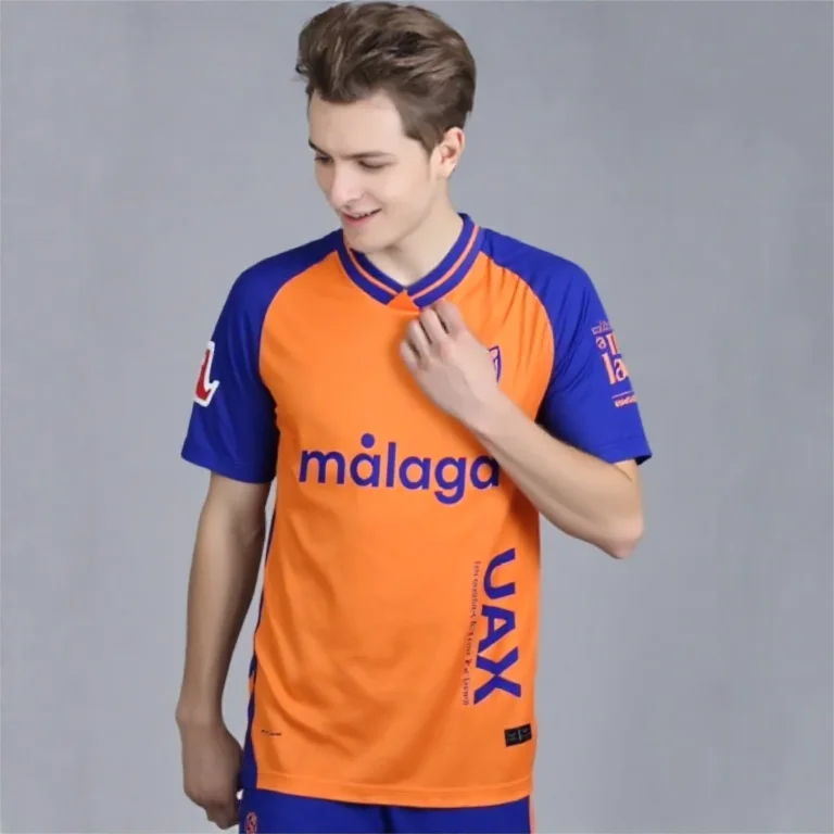 Malaga 26-27 Unisex Blue/Black Football Jersey Casual Training Top Comfortable Fit Adult Outdoor Sports T-Shirt Orange
