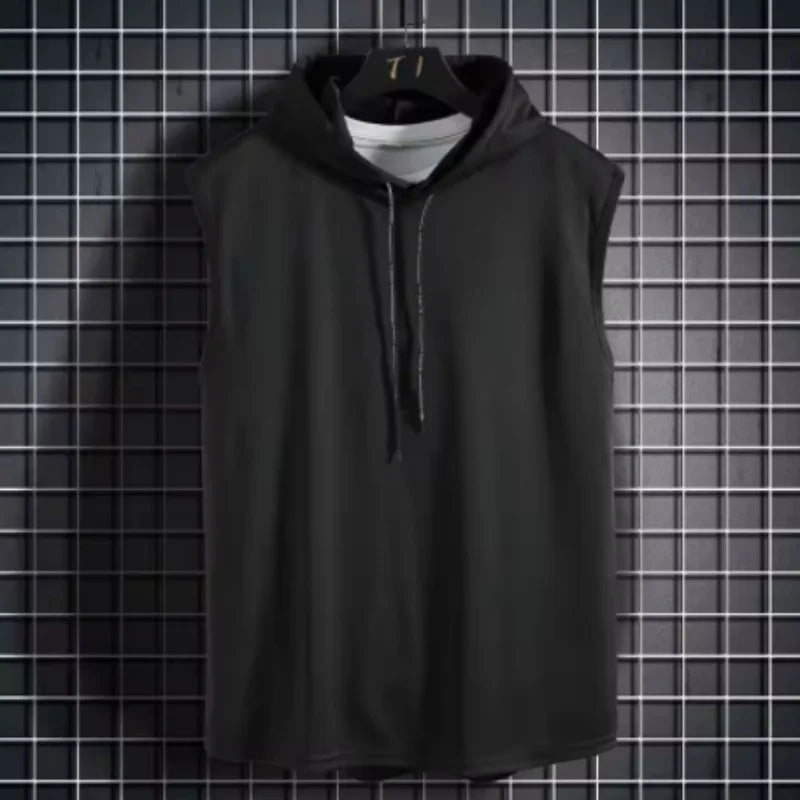Solid Color 2025 Brand New Men's Tank Tops Vest Sleeveless Tees For Male Hooded Man Vests Tops Hip Hop Men Tank Top T shirt