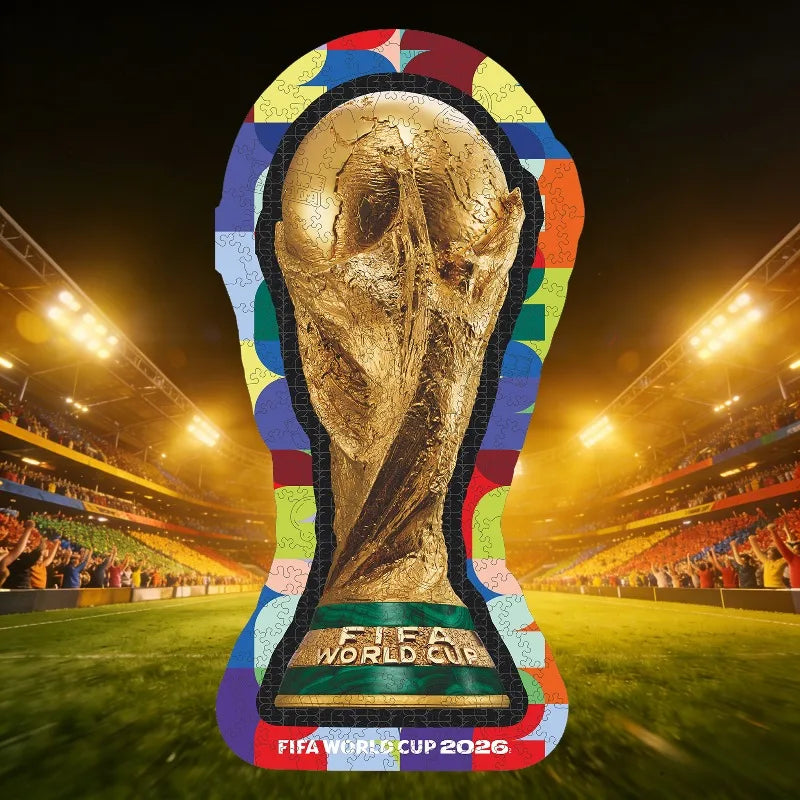 FIFA World Cup Pop Art Theme Wooden Puzzle for Adults Fans Collection Irregular Jigsaw Recreational Toys Sports Enthusiasts Gift