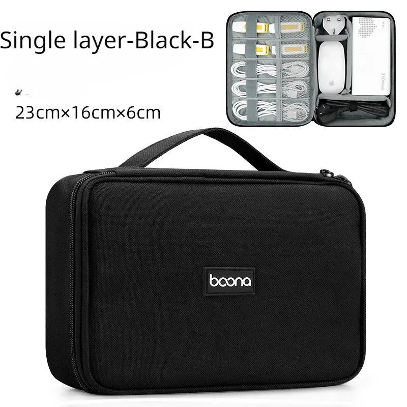 Large Capacity Travel USB Gadget Cable Bag Headphone Storage Box Data Cable Storage Bag Hard Disk Charger Power Bank Organizer