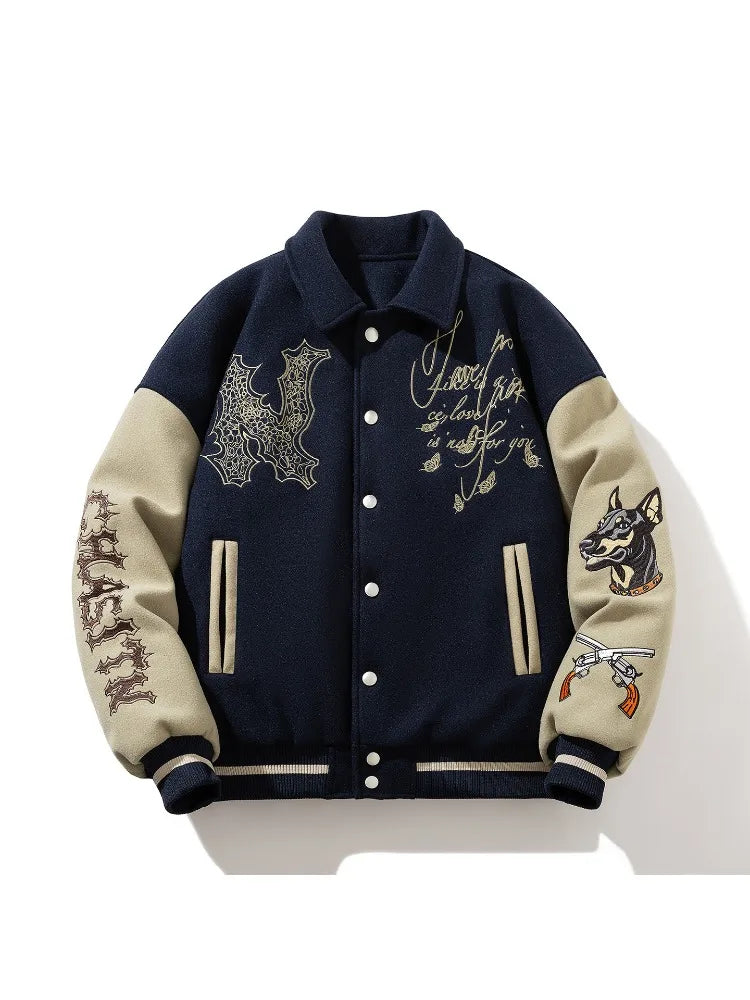 Man Baseball Jacket Winter Letter Embroidery Varsity Jacket Women American Vintage Coat Warm Fashion Hip Hop Original Original