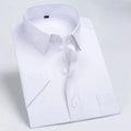 Business Dress Shirt Men Short Sleeve Autumn Spring Fashion Solid Casual Formal White Work Office Simple Basic Man Clothes 7XL