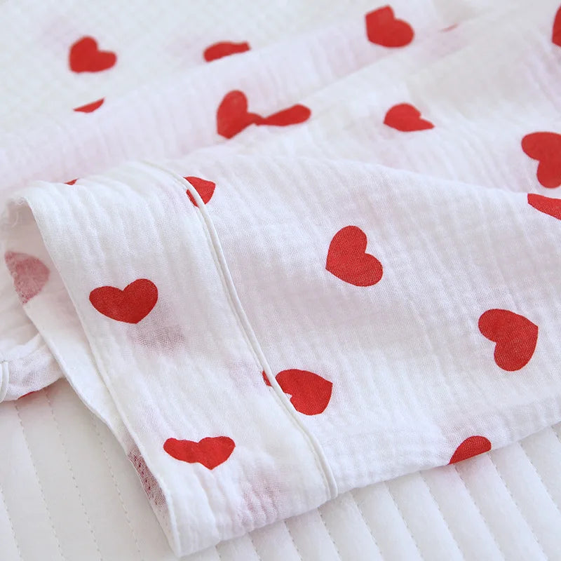 100% Cotton Pajamas Women 3Pcs Set Lounge Sleepwear Suit Spring Summer Floral Print Home Clothes Short Sleeve Sleeping Pijama