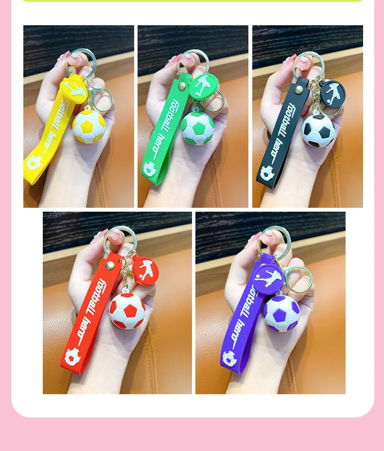 Football Keychain For Fan PVC Soft Glue Soccer Pendant Keychain Accessories Bag Decoration Qatar Cup Souvenirs Key Chain Gifts
