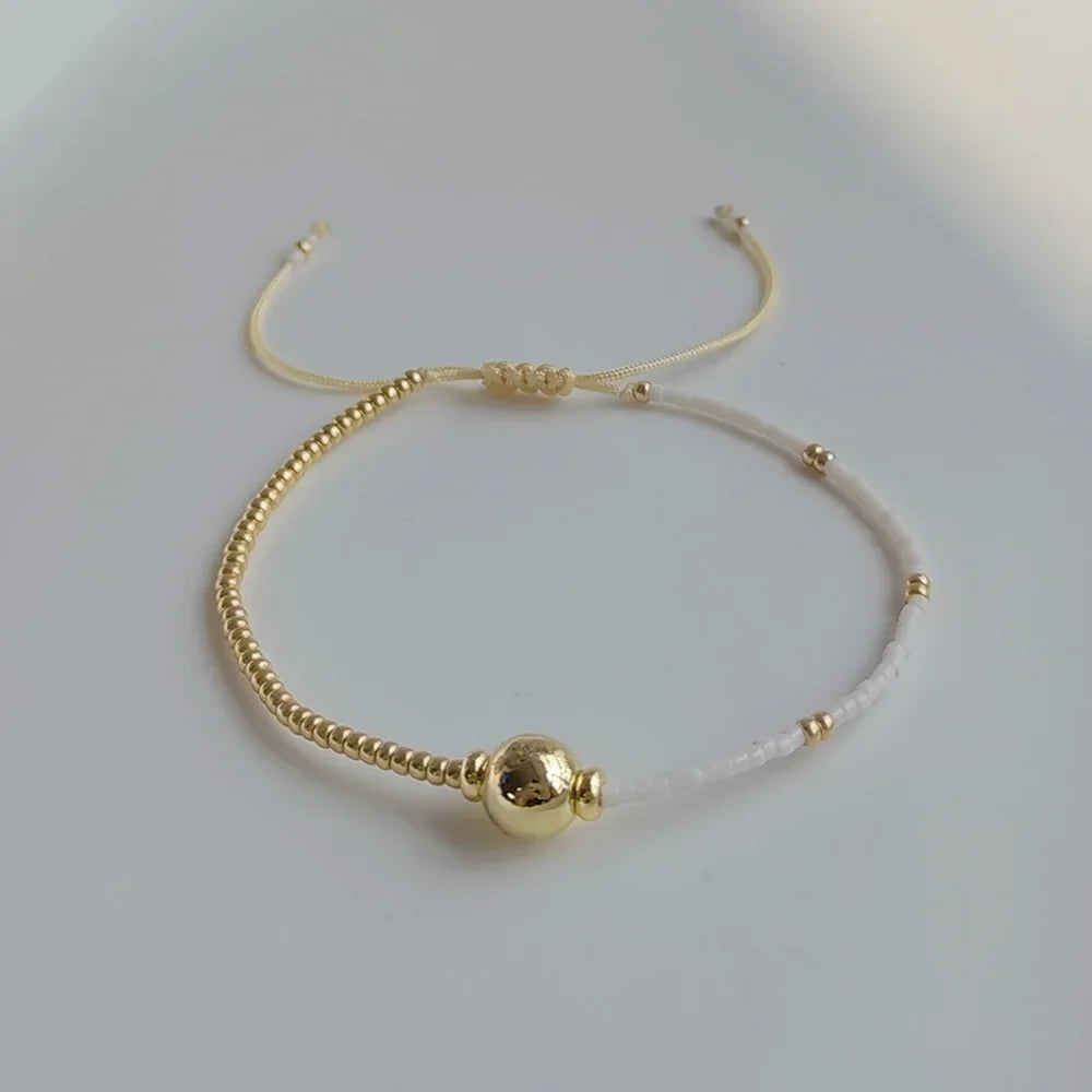 10 pieces 18k plated gold balls Miyuki bracelets mix colors new desing summer holiday jewelry