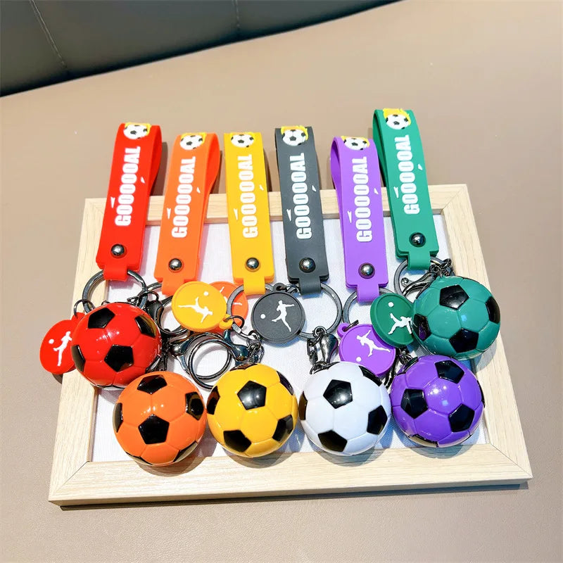Football Keychain For Fan PVC Soft Glue Soccer Pendant Keychain Accessories Bag Decoration World  Cup Souvenirs Key Chain Gifts