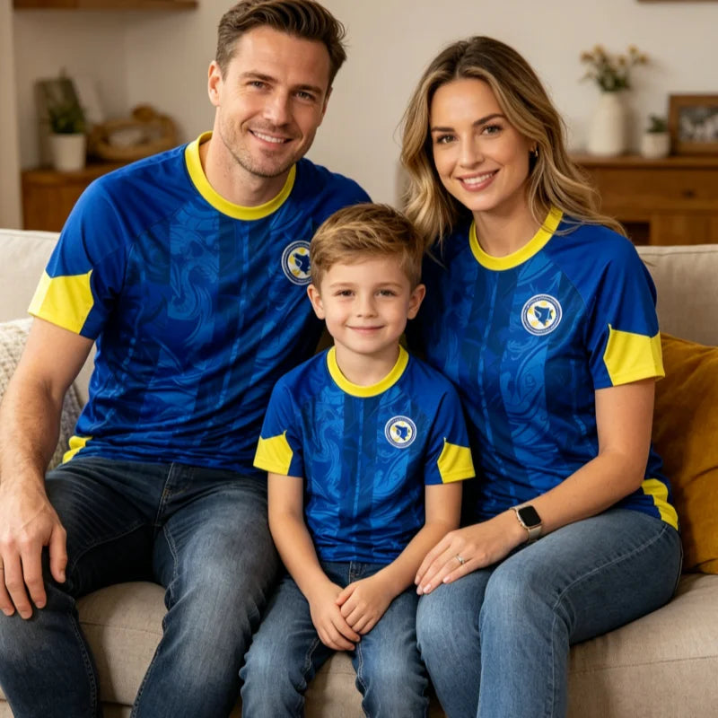 2026 Bosnia and Herzegovina Men's Sports Jersey Crew Neck Family Parent Child T-shirt Quick Drying Breathable Football Training