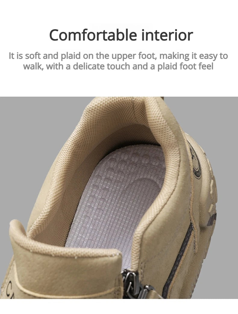 Man Sneakers Designer Short Boots Fashion Leather Men Casual Shoes Comfortable Outdoor Lightweight Flats Anti Slip Walking Shoes
