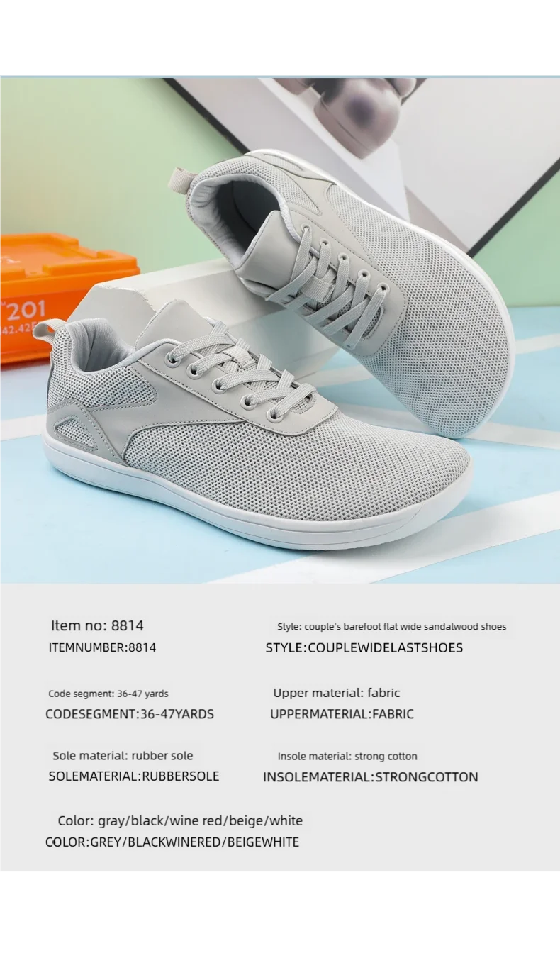 Wide-toed Shoes Men's Fashion Simple Casual Sports Shoes Barefoot Shoes Women's Jogging Shoes Walking Shoes