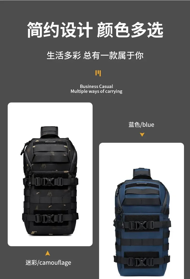 OZUKO Bicycle Bag   Crossbody Bag Camping Riding Travel Rucksack Molle Tactical Bags Hiking Cycling Outdoor