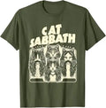 Cat Sabbath Funny Cat Dad T-Shirt Rock Music Streetwear Clothes Humor Kitty Band Y2k Saying Tee Rap Hip Hop Short Sleeve Blouses