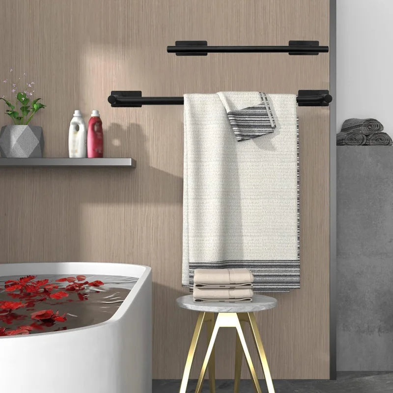 5-Piece Bathroom Hardware Set – Wall-Mounted Accessories Including Towel Bar, Hooks, and Toilet Paper Holder