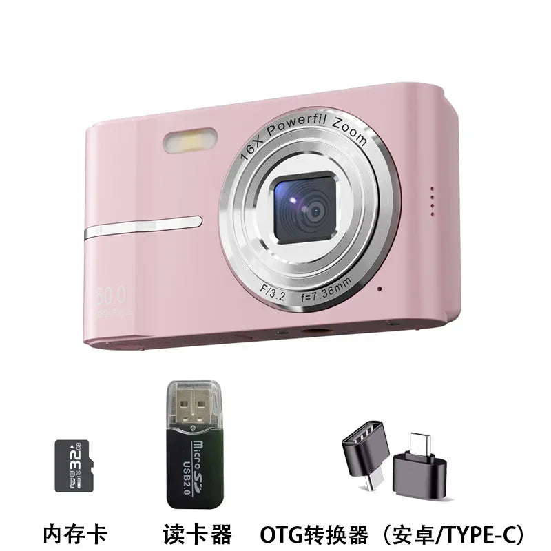 4K Digital Camera 50MP 16X Student Camera Outdoor Anti-Shake Digital Video Camera Flash Video Recorder Small Video Camera