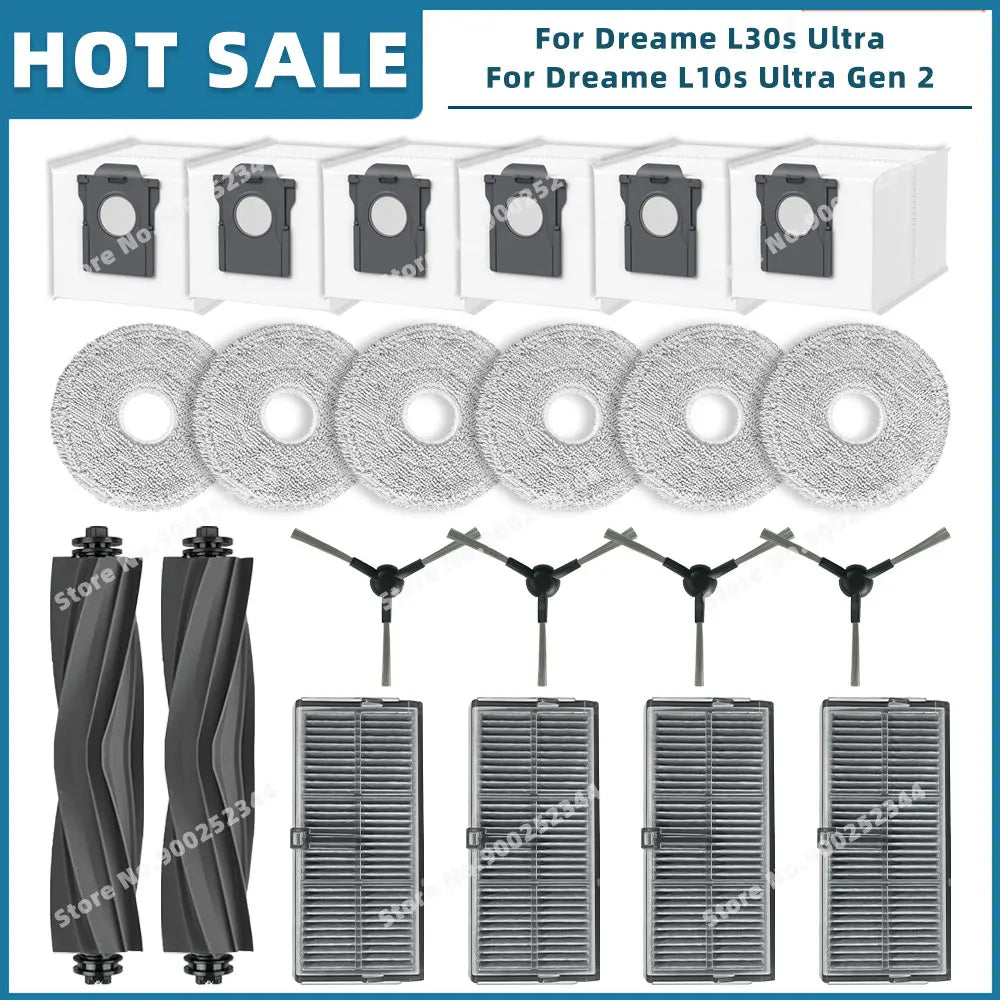 Compatible For Dreame L10s Ultra Gen 2 / L30s Ultra / L30 Pro Ultra Parts Accessories Main Side Brush Filter Mop Cloth Dust Bag