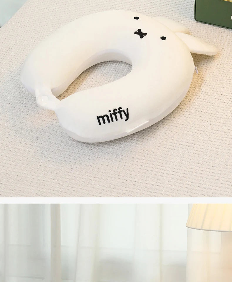 Cartoon Miffys U Pillow Cute Rabbit Memory Foam Neck Pillow Office Airplane Car Pillow Sofa Cushion Decoration Birthday Gifts