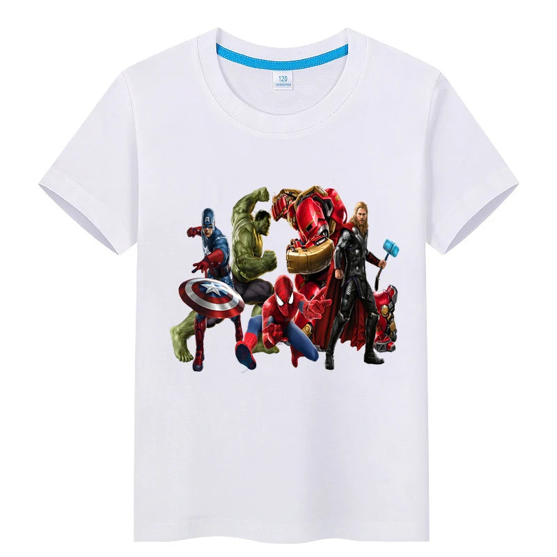 Kid's Iron Man Spider Man Retro T-shirt Printed Casual Harajuku Aesthetics Neutral Theme Superhero Fan Artwork Clothing