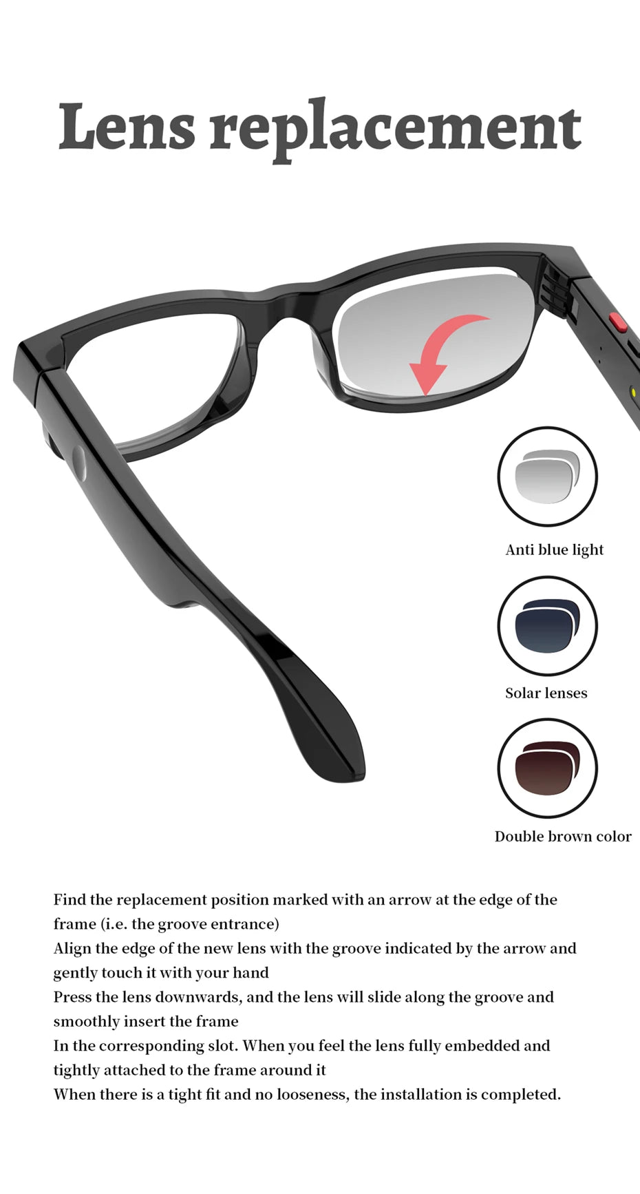 New AI Smart Glasses HD1080P Shooting 500W Camera Glasses ChatGPT Translation Voice Control Bluetooth Call Sports Sunglasses Man