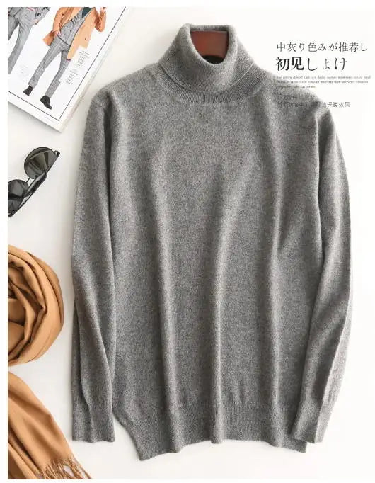 Cashmere Cotton Blend Turtleneck Men Sweater 2024 Autumn Winter Daily Basic Warm Knitted Pullover Man Casual Jumper Pull Homme