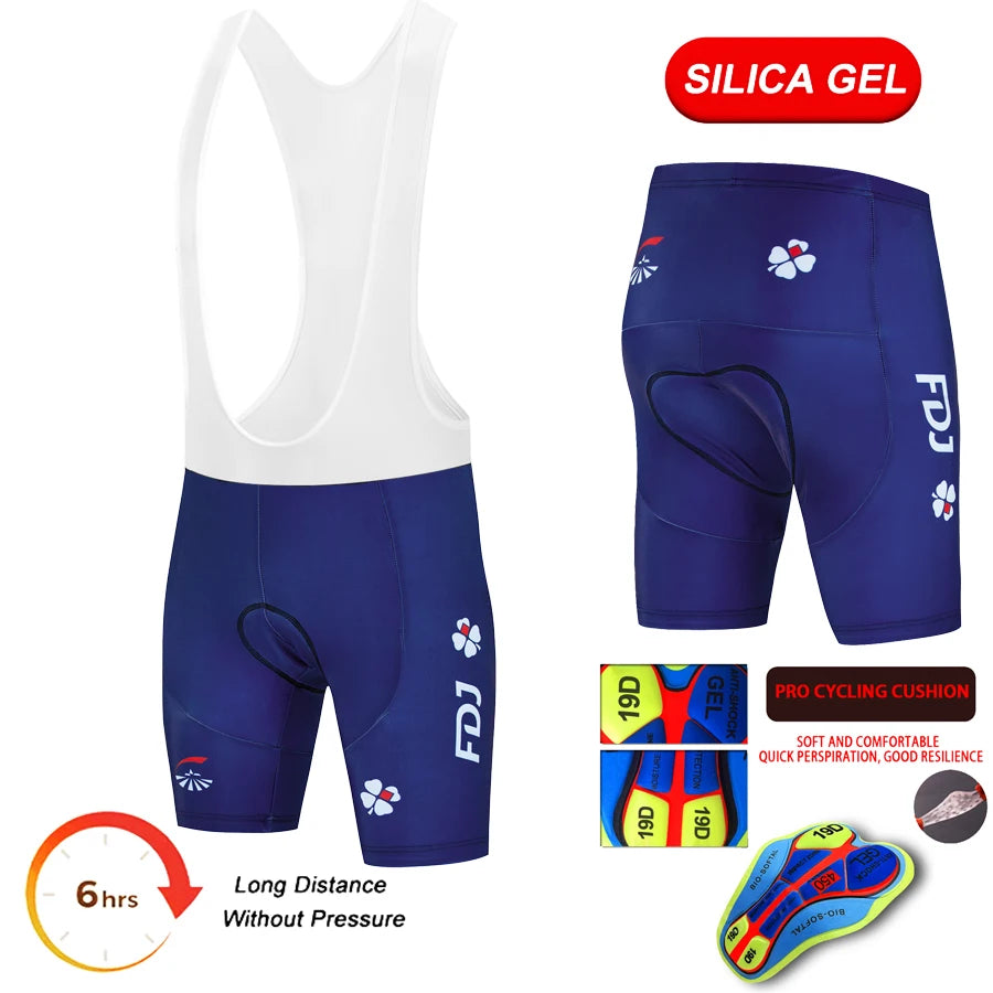 2026 FDJ Shockproof Summer Cycling Shorts 19D Gel Pad Cycling Short Pants Mountain Bike Shorts Cycling Clothing Bicycle Clothes