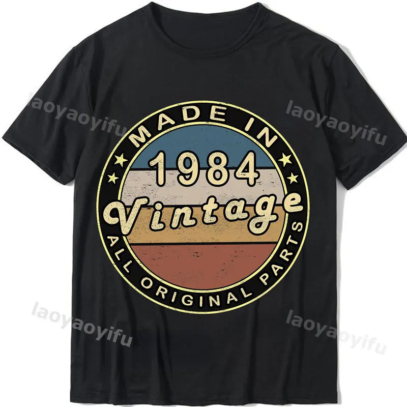 2024 Unisex Summer Tops Tshirt Vintage 1984 Classics Tshire Streetwear Printed T-shirt Top  Retro Style Tshirt