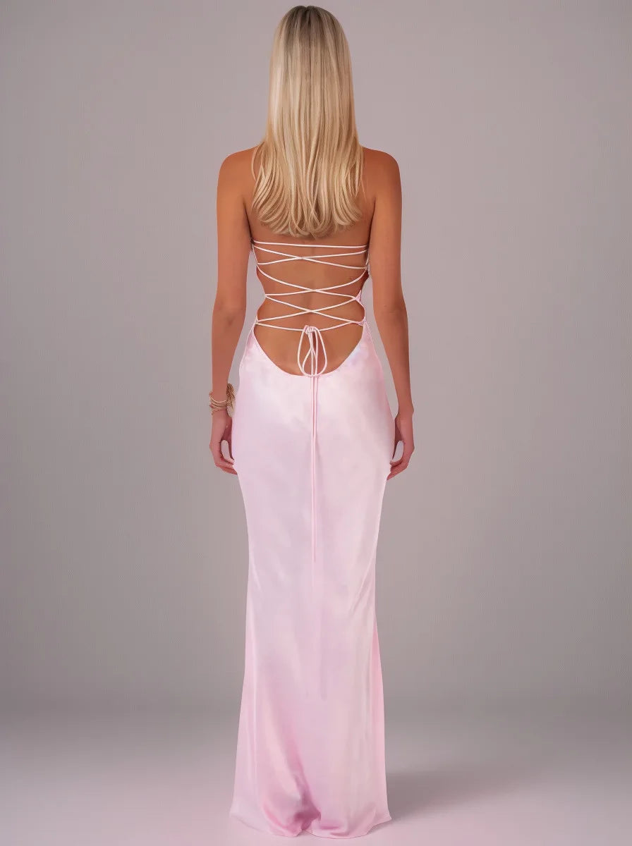 Dresses 2025 Woman Sexy Tube Top Sequin Vestidos Solid Color Backless Strappy Hip Evening Dress Temperament Elegant Simple Style