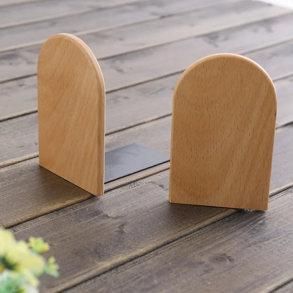 Household Office Shelf Book Stand Wood Desktop Organizer Desktop Office Home Bookends Book Ends Stand Holder Office Supplies